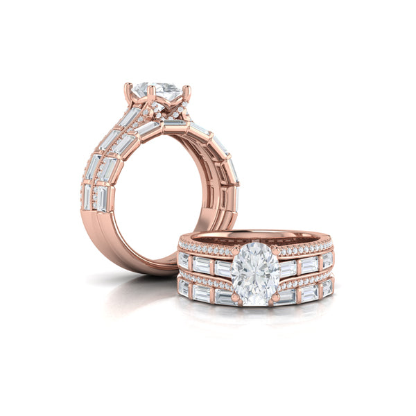 Matching Bands Wedding Band in 14K Rose Gold by Vlora Bridal