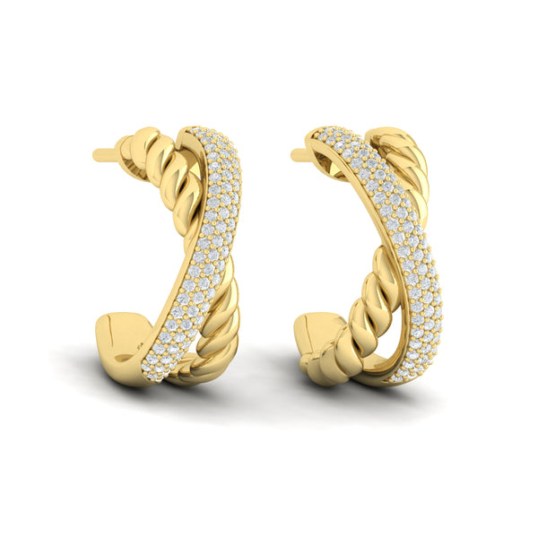 Crossed Hoop Earrings