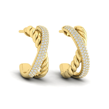 Crossed Hoop Earrings