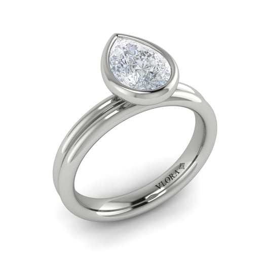 Pear Bezel Solitaire Engagement Ring