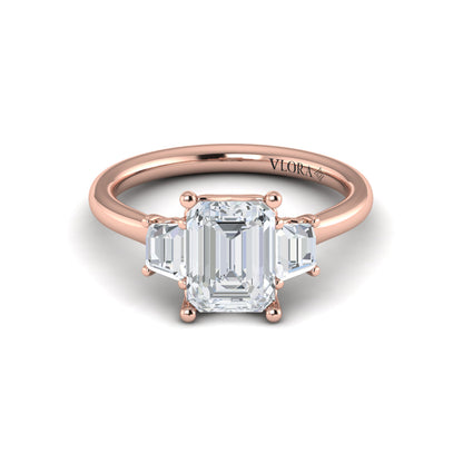 Tapestry Three Stone Emerald Cut Engagement Ring