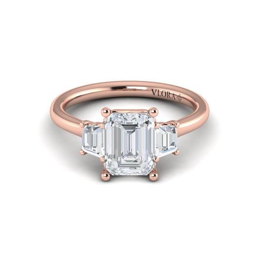 Tapestry Three Stone Emerald Cut Engagement Ring