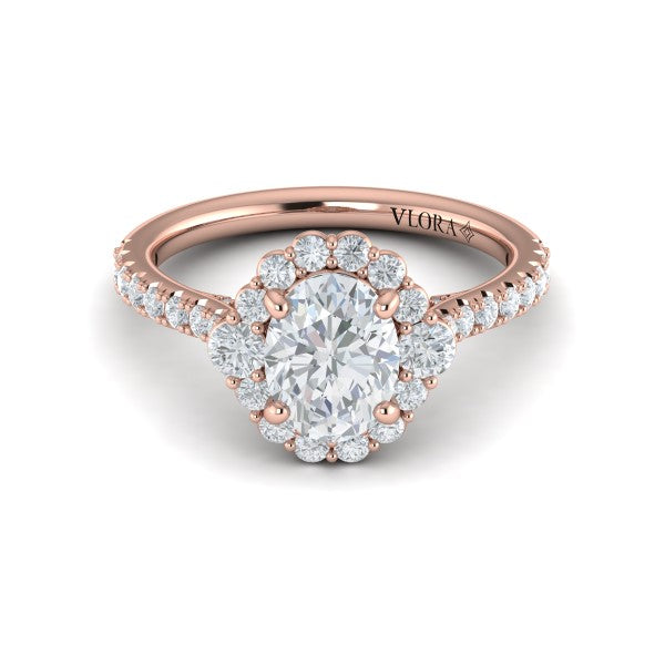 Horizon Halo Oval Engagement Ring