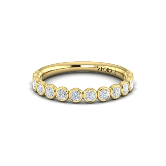 Slim Bezel-Set Stackable Band