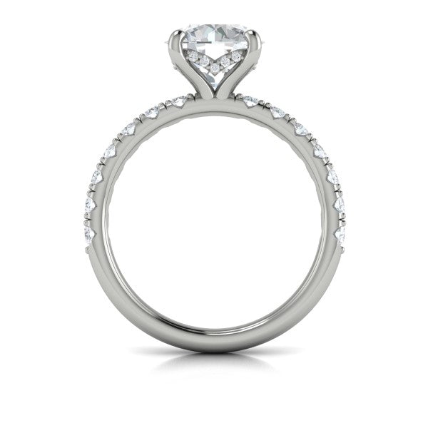 Round Classic Engagement Ring in Platinum by Vlora Bridal