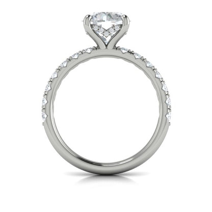 Round Classic Engagement Ring in Platinum by Vlora Bridal