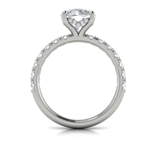 Round Classic Engagement Ring in Platinum by Vlora Bridal