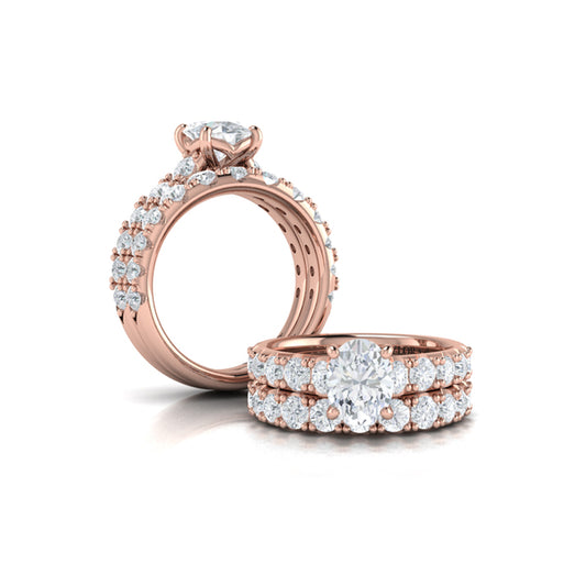 Matching Bands Wedding Band in 14K Rose Gold by Vlora Bridal
