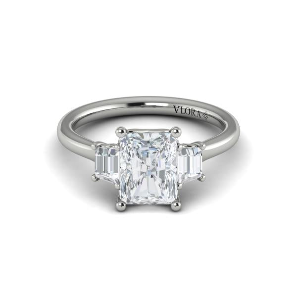 Tapestry Three Stone Emerald Cut Engagement Ring