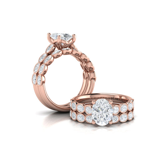 Matchign Band for Bezel Oval Diamond Band Engagement Ring