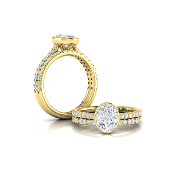 Classic Bezel Set Oval Engagement Ring