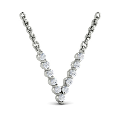 Diamond Alphabet Pendant Necklace, V