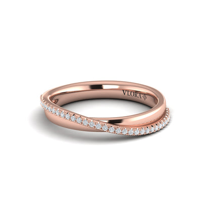 Stackable Bands Wedding Band in 14K Rose Gold by Vlora Bridal