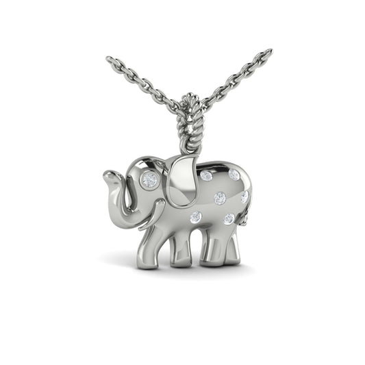 Diamond Elephant Pendant