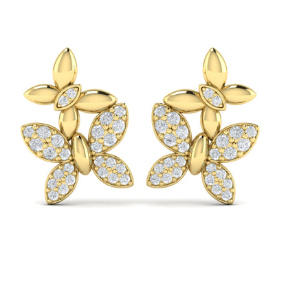 Double Butterfly Diamond Pavé Earrings