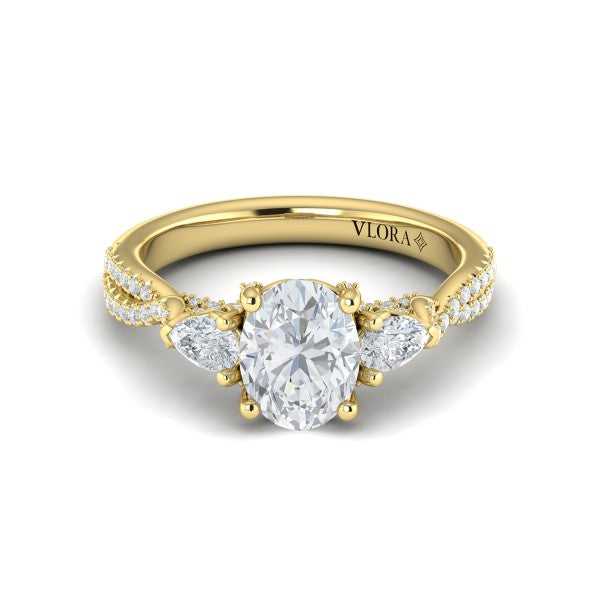 Brilliantly Entwined Three Stone Engagement Ring