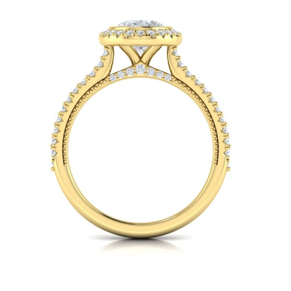 Regal Halo Oval Engagement Ring