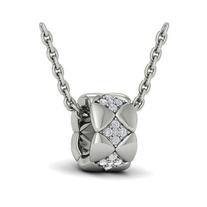 Diamond Cluster Barrel Pendant Necklace