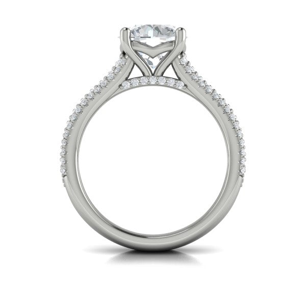 Round Classic Engagement Ring in Platinum by Vlora Bridal