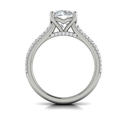 Round Classic Engagement Ring in Platinum by Vlora Bridal