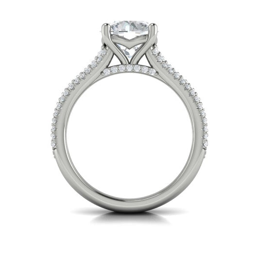 Round Classic Engagement Ring in Platinum by Vlora Bridal