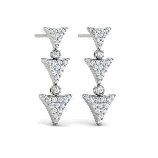 Diamond Trinity Drop Statement Earrings