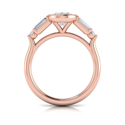 Faceted Elegance Engagement Ring