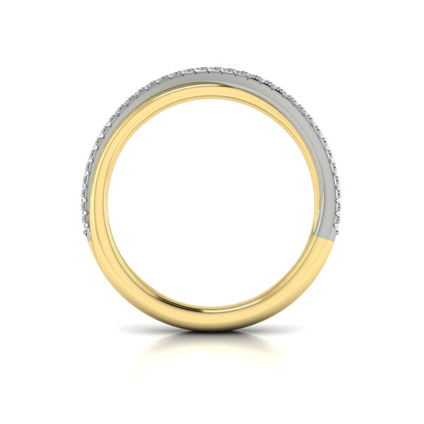 Stackable Bands Wedding Band in 14K Yellow Gold and White Gold by Vlora Bridal
