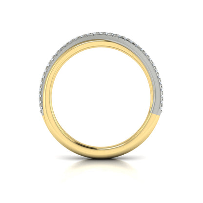 Stackable Bands Wedding Band in 14K Yellow Gold and White Gold by Vlora Bridal