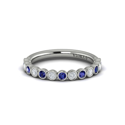Sapphire Bezel-Set Stackable Band
