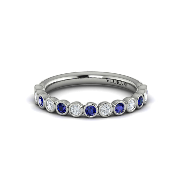 Sapphire Bezel-Set Stackable Band