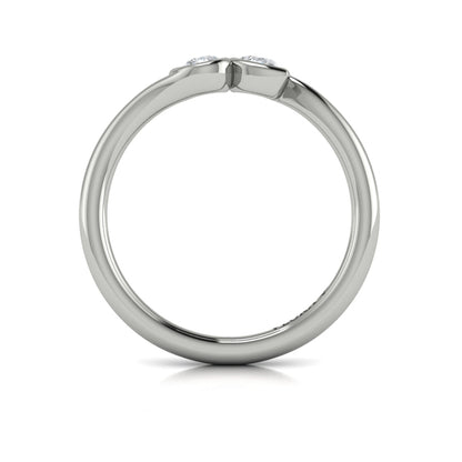 Pear Shaped Diamond Bezel‑set two‑stone Bypass Ring
