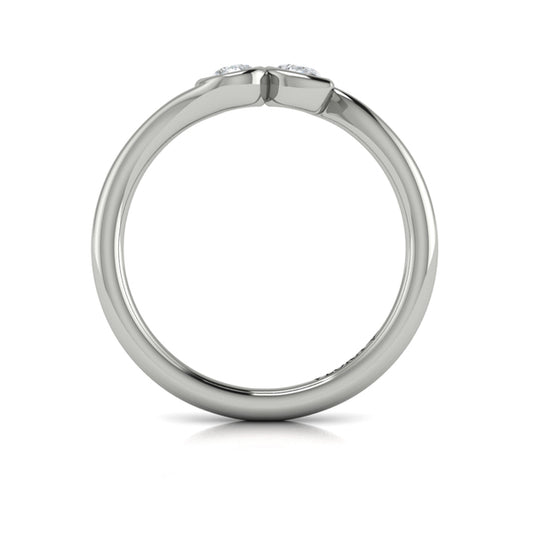Pear Shaped Diamond Bezel‑set two‑stone Bypass Ring
