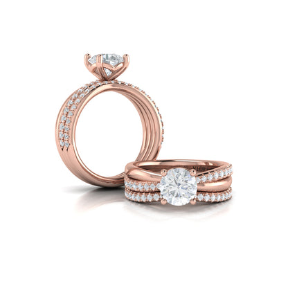 Matching Bands Wedding Band in 14K Rose Gold by Vlora Bridal