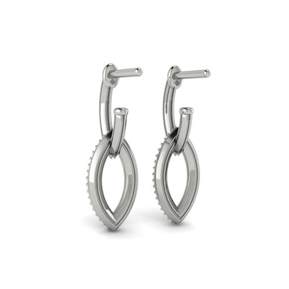 Open Navette Silhouette wtih Diamonds Earrings