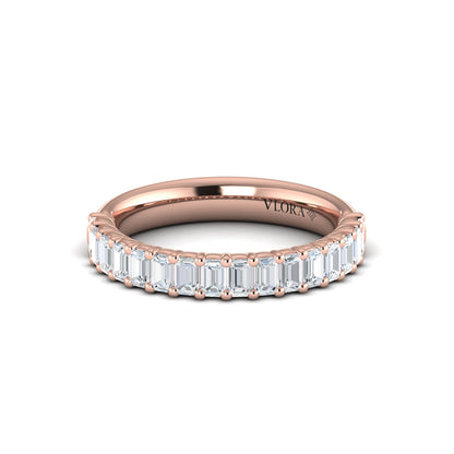 Matching Band for Emerald Cut Engagement Ring with Baguette Diamond Band