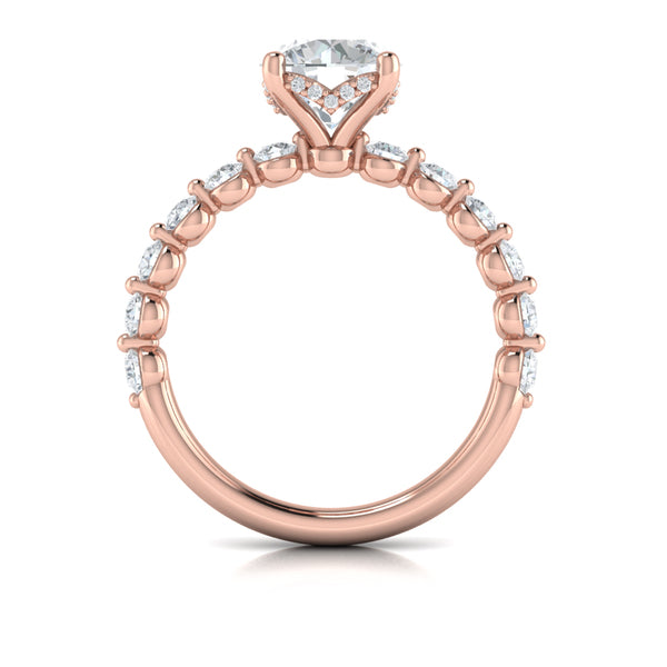 Classic Round Engagement Ring with Floating Diamond Band