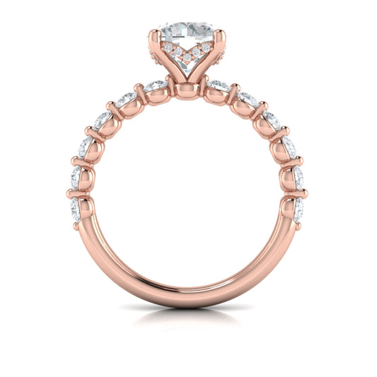 Classic Round Engagement Ring with Floating Diamond Band