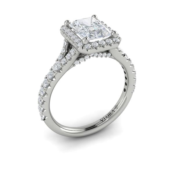Elegant Halo Emerald Cut Engagement Ring