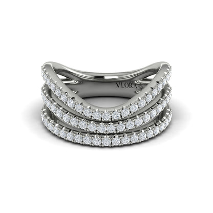 Diamond Multi-Row Curved Statement Ring