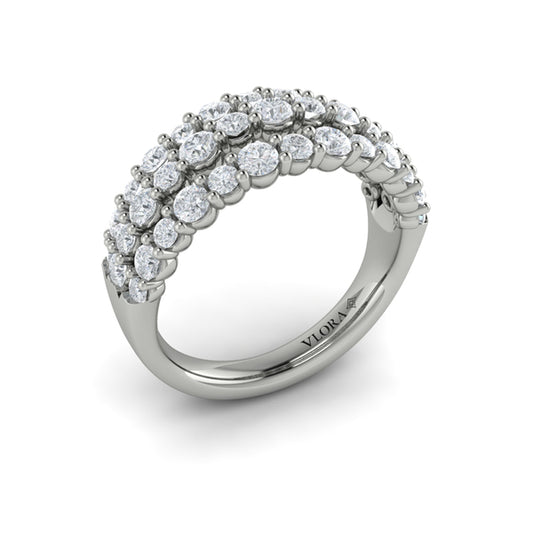 Diamond Double Row Statement Ring