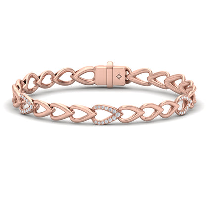 Diamond Open Tear Drop and Multi Tear Drop Link Bracelet