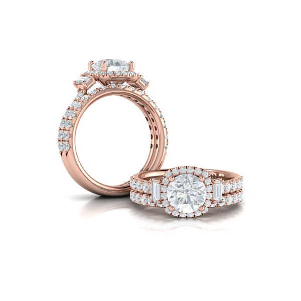 Matching Band for Harmony Trio Halo Engagement Ring