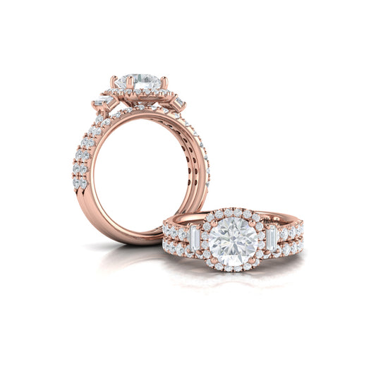 Matching Band for Harmony Trio Halo Engagement Ring