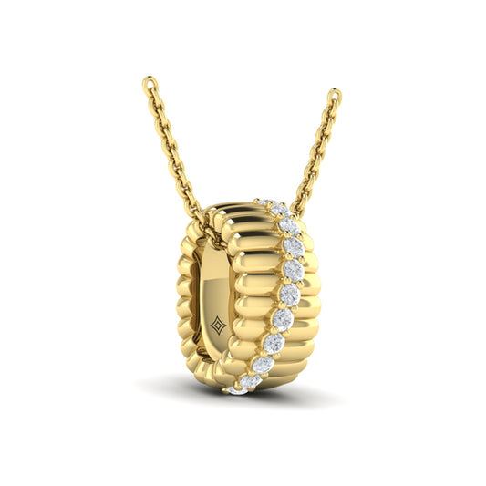 Fluted Wave Ring Pendant