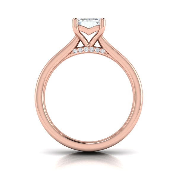 Fluted Emerald Cut Engagement Ring