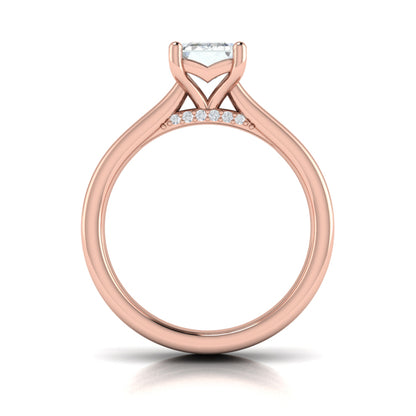 Fluted Emerald Cut Engagement Ring