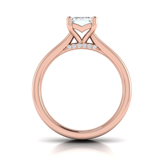 Fluted Emerald Cut Engagement Ring