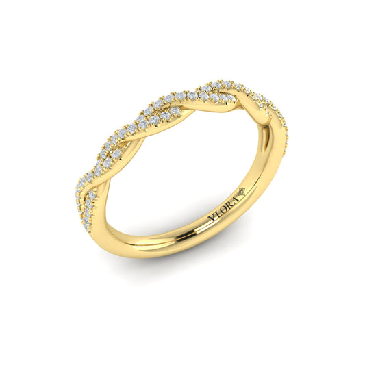 Matching Band for Twist Diamond Engagement Ring with Hidden Halo