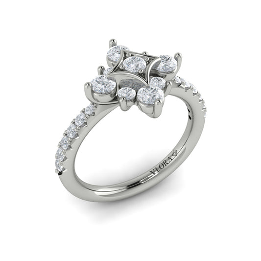 Floating Diamond Floral and Vlora Star Ring
